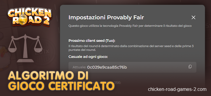 Algoritmo del gioco Chicken Road 2 - gioco leale
